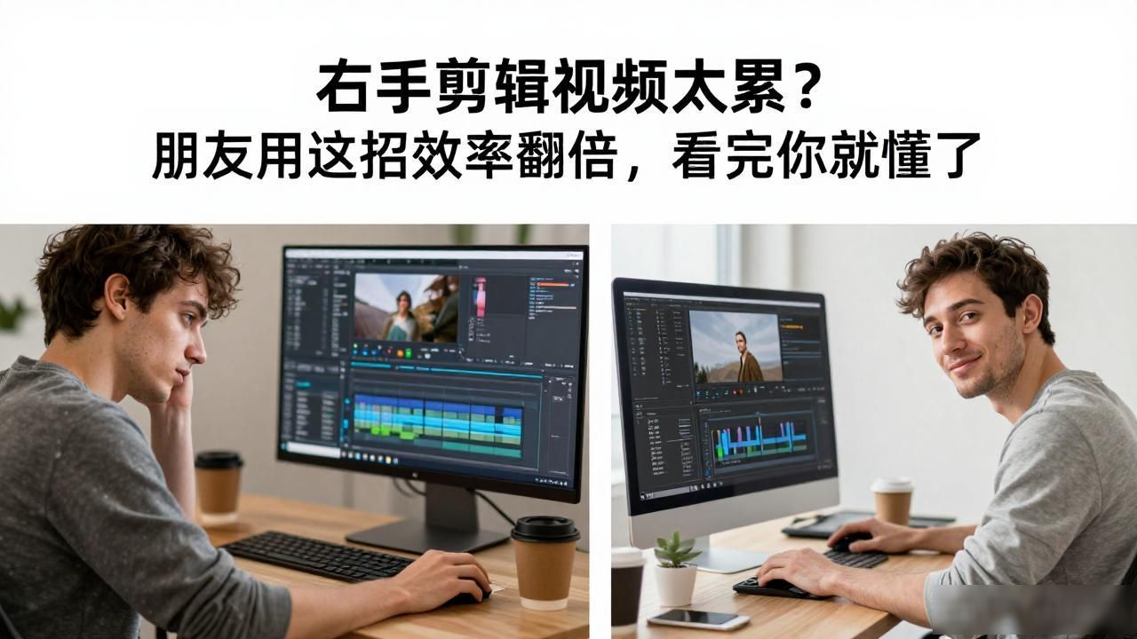右手剪辑视频太累？朋友用这招效率翻倍，看完你就懂了